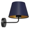 Wandleuchten|Schlafzimmer Lampen*Luminex Wandlampe Blau Gold Stoff Metall B:18 cm E27 konisch