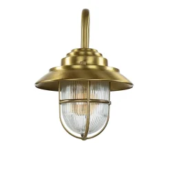 Außenleuchten Antik|Außenwandleuchten*Lido Wandlampe BOLOS Messing IP64 Maritime Laterne