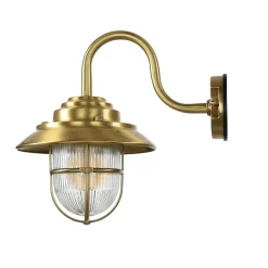 Außenleuchten Antik|Außenwandleuchten*Lido Wandlampe BOLOS Messing IP64 Maritime Laterne