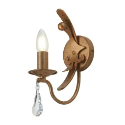 Wandleuchten|Rustikale Lampen*Elstead Wandlampe CAMELOT 10 Gold Kristall B:10cm Lampe