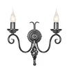 Elstead Wandlampe CAMELOT 4 Schwarz kerzenform 2-flmg Flur< Wandleuchten|Rustikale Lampen