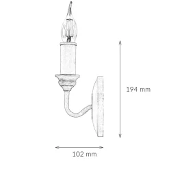 Designerlampen|Rustikale Lampen*Elstead Wandlampe CANDELA 8 Holz Shabby Weiß Kerze Lampe