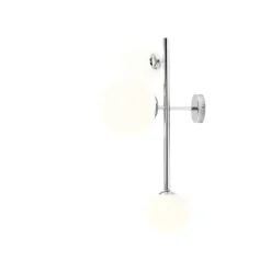 Wandleuchten|Badezimmer Lampe*ALDEX Wandlampe Chrom Weiß Glas Kugeln Metall 2-flmg blendarm