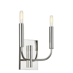 Elstead Wandlampe Chrom Weiß 2x E14 in Nickel Weiß Metall Stoff< Stofflampen|Jugendstil Lampen