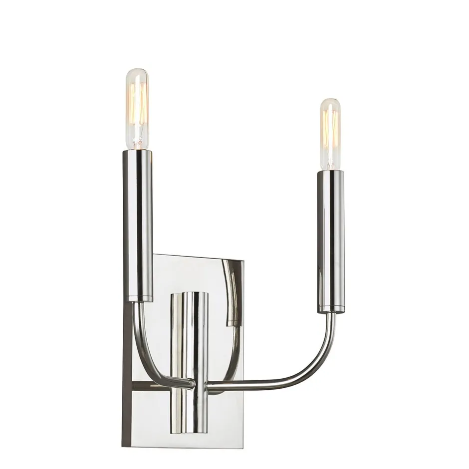 Elstead Wandlampe Chrom Weiß 2x E14 in Nickel Weiß Metall Stoff< Stofflampen|Jugendstil Lampen