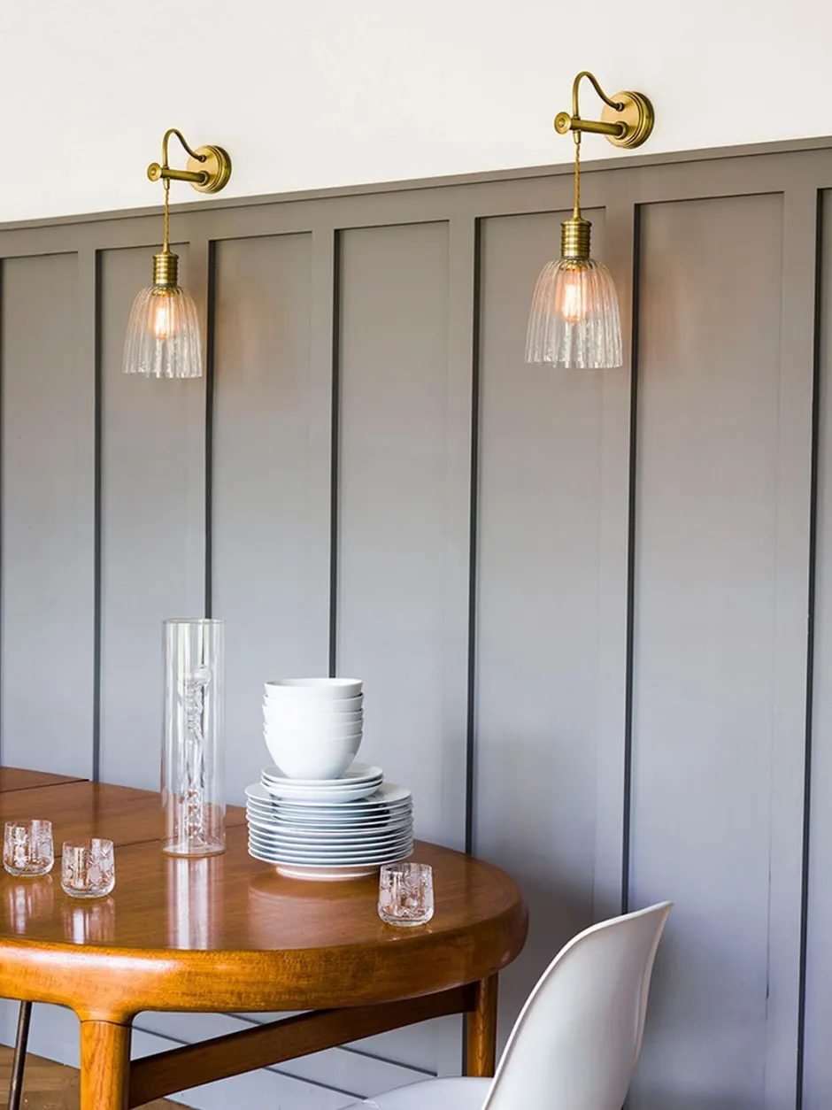 Wandleuchten|Küchenlampen*Elstead Wandlampe COLGAR Messing Design Lampe Wohnzimmer