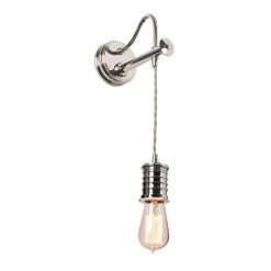 Küchenlampen|Industrie Lampen*Elstead Wandlampe COLGAR Messing in Nickel Lampe Flur Bett