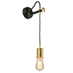 Elstead Wandlampe COLGAR Messing Schwarz Vintage Lampe< Küchenlampen|Industrie Lampen