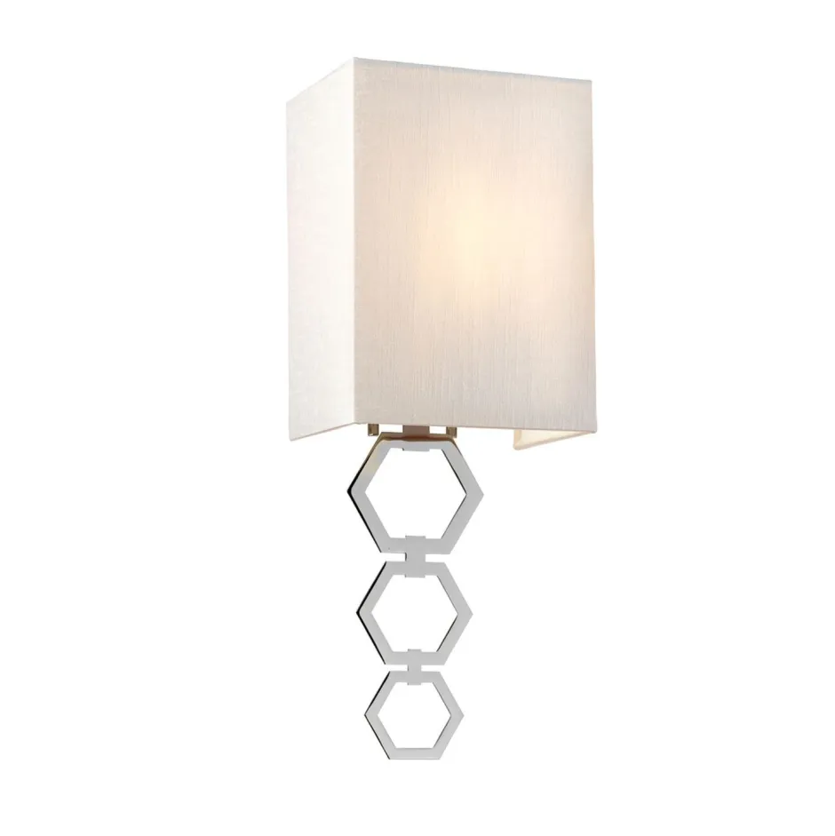 Wandleuchten|Flurlampen*Elstead Wandlampe Creme Chrom Up Down E27 Stoff Metall Modern