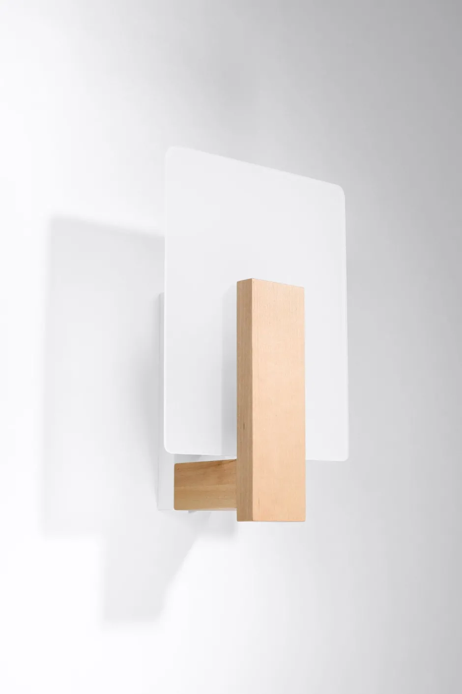 Sollux Wandlampe E14 Glas Holz Modern wohnlich DORETT< Wohnzimmerlampen|Glaslampen