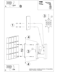Sollux Wandlampe E14 Glas Holz Modern wohnlich DORETT< Wohnzimmerlampen|Glaslampen