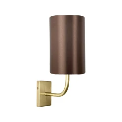 Wandleuchten|Schlafzimmer Lampen*Giovanni Battista Wandlampe E27 in Bronze hell Braun Stoff Messing Modern