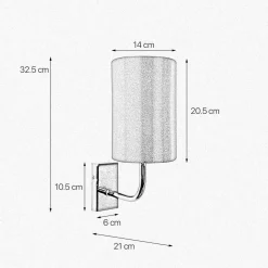 Wandleuchten|Schlafzimmer Lampen*Giovanni Battista Wandlampe E27 in Bronze hell Braun Stoff Messing Modern