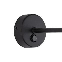 TK Lighting Wandlampe E27 Metall Jute H: 35 cm in Schwarz Braun MINA< Wandleuchten|Schlafzimmer Lampen