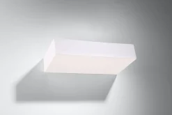 Keramiklampen|Küchenlampen*Sollux Wandlampe eckig 31 cm breit Keramik bemalbar Weiß