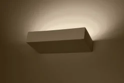 Keramiklampen|Küchenlampen*Sollux Wandlampe eckig 31 cm breit Keramik bemalbar Weiß