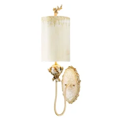 Elstead Wandlampe ELIF in Blattgold Creme B:19cm Lampe< Wandleuchten|Moderne Lampen