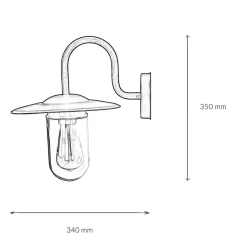 Rustikale Lampen|Maritime Lampen*Easylight Wandlampe für Außen Schwarz Rot Antik E27 GÖTEBORG