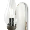 Wohnzimmerlampen|Glaslampen*Ferroluce Wandlampe Glas Handarbeit E14 33 cm hoch Weiß Shabby Antik