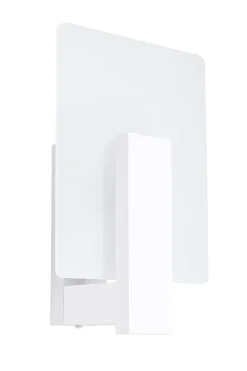 Sollux Wandlampe Glas Holz Weiß eckig E14 blendarm innen< Wohnzimmerlampen|Glaslampen