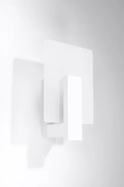 Sollux Wandlampe Glas Holz Weiß eckig E14 blendarm innen< Wohnzimmerlampen|Glaslampen