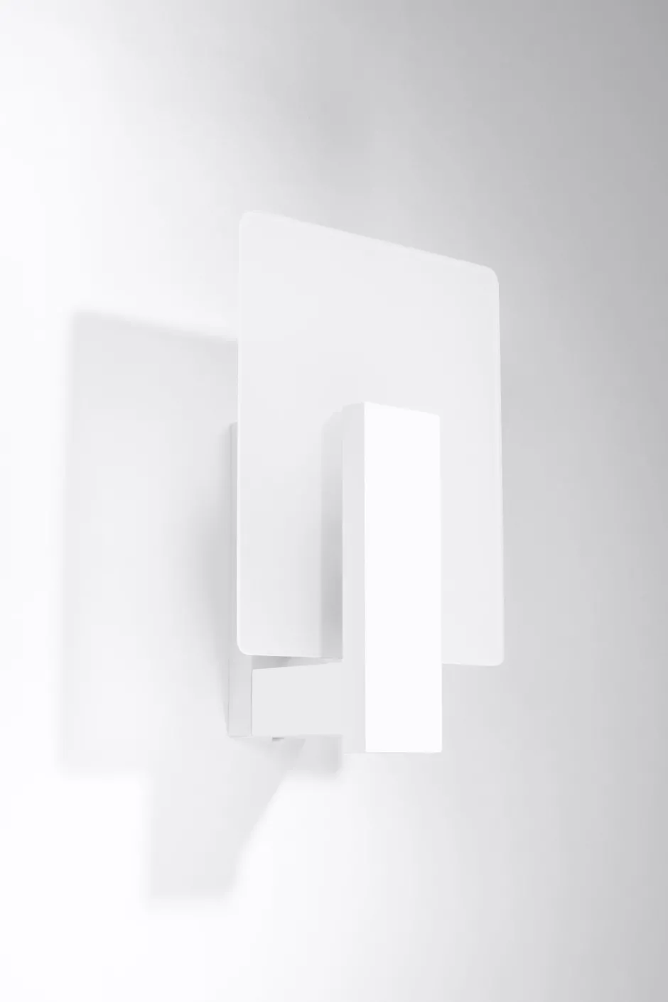 Sollux Wandlampe Glas Holz Weiß eckig E14 blendarm innen< Wohnzimmerlampen|Glaslampen