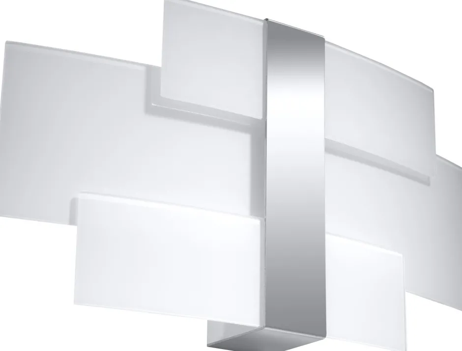 Sollux Wandlampe Glas Metall 42 cm blendarm Weiß Chrom 2x G9< Wandleuchten|Flurlampen