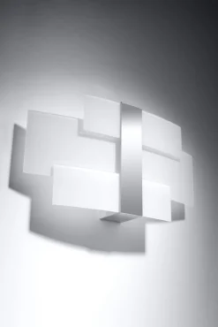 Sollux Wandlampe Glas Metall 42 cm blendarm Weiß Chrom 2x G9< Wandleuchten|Flurlampen