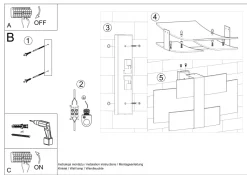 Sollux Wandlampe Glas Metall 42 cm blendarm Weiß Chrom 2x G9< Wandleuchten|Flurlampen