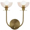 Wandleuchten|Metall Lampen*Elstead Wandlampe Glas Metall B: 30,5 cm in Gold 2x E14