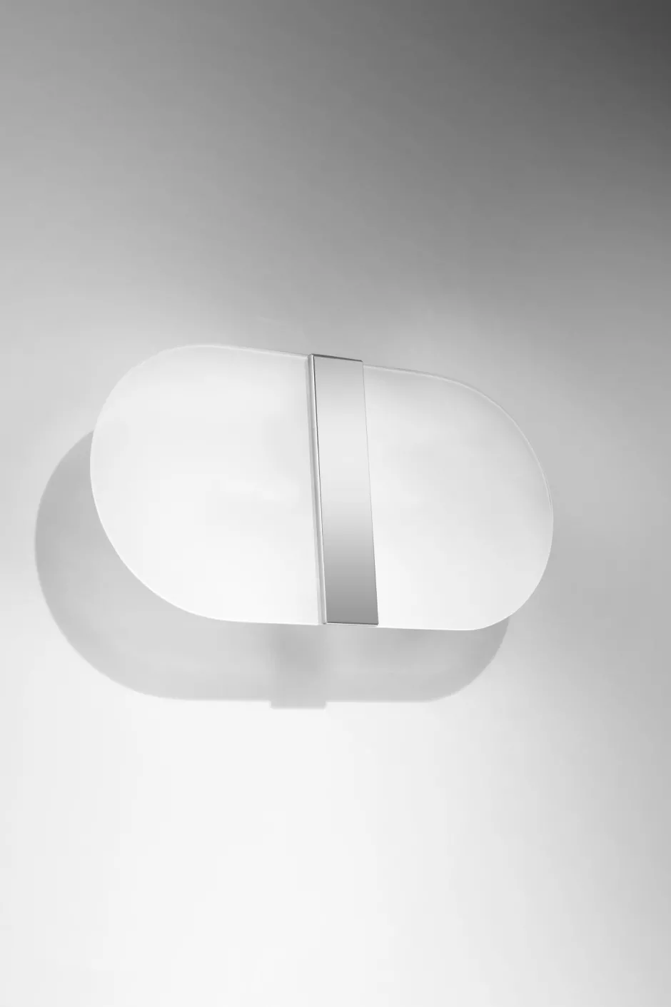 Sollux Wandlampe Glas Metall blendarm 35 cm breit Weiß Chrom< Flurlampen|Wandleuchten