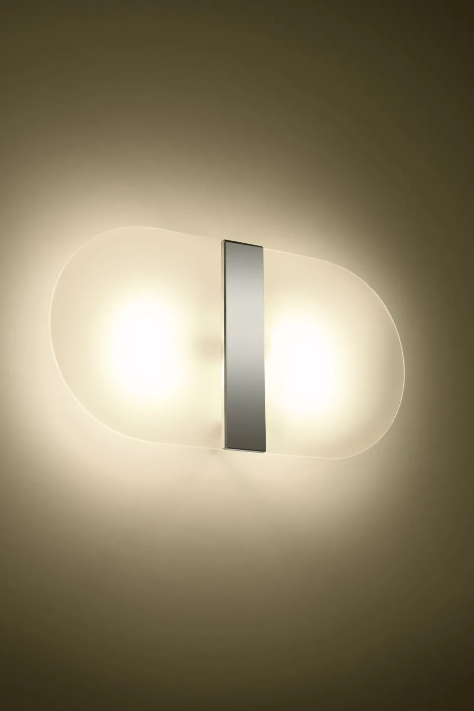 Sollux Wandlampe Glas Metall blendarm 35 cm breit Weiß Chrom< Flurlampen|Wandleuchten