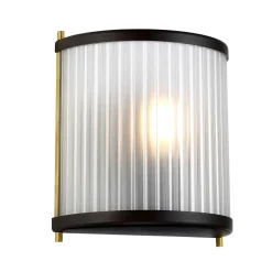 Elstead Wandlampe Glas Metall in Braun Messing E27 CARILA< Wandleuchten|Flurlampen