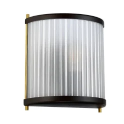 Elstead Wandlampe Glas Metall in Braun Messing E27 CARILA< Wandleuchten|Flurlampen