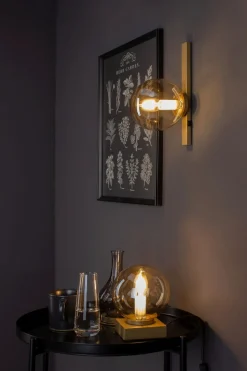 Eco-Light Wandlampe Gold Bernstein Glaskugel E14 B:14 cm blendarm< Wohnzimmerlampen|Glaslampen