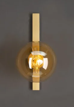 Eco-Light Wandlampe Gold Bernstein Glaskugel E14 B:14 cm blendarm< Wohnzimmerlampen|Glaslampen