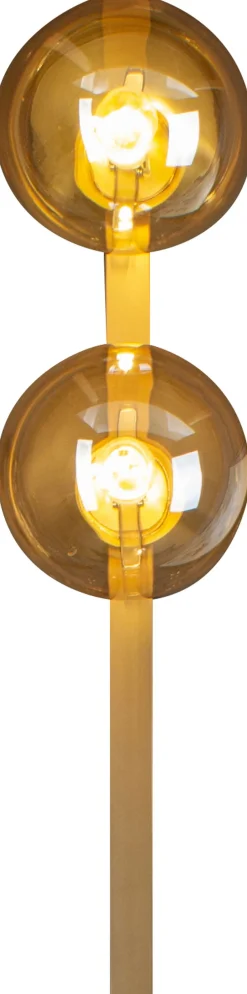 Eco-Light Wandlampe Gold Bernstein Glaskugel E14 H:60 cm 2-flmg< Wohnzimmerlampen|Glaslampen