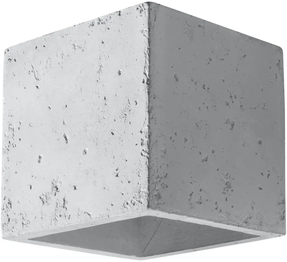 Sollux Wandlampe Grau Beton eckig klein Modern wohnlich< Wandleuchten|Flurlampen