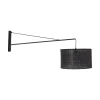 TK Lighting Wandlampe groß T: 1 m B: 38 cm XXL Schwarz E27 Metall Stoff< Wandleuchten|Schlafzimmer Lampen