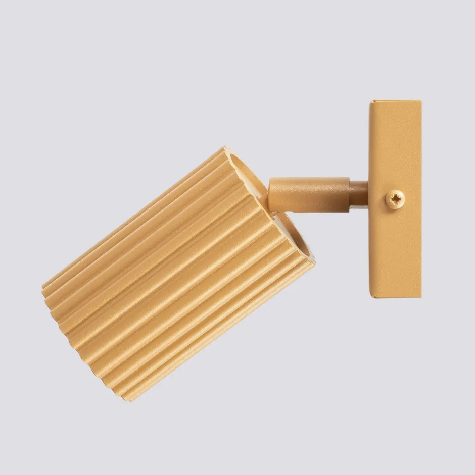 Flurlampen|Wohnzimmerlampen*Sollux Wandlampe GU10 B: 8 cm klein schwenkbar aus Aluminium in Gold