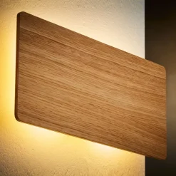 TK Lighting Wandlampe Holz eckig 35 cm flach Modern indirektes Licht< Wandleuchten|Flurlampen