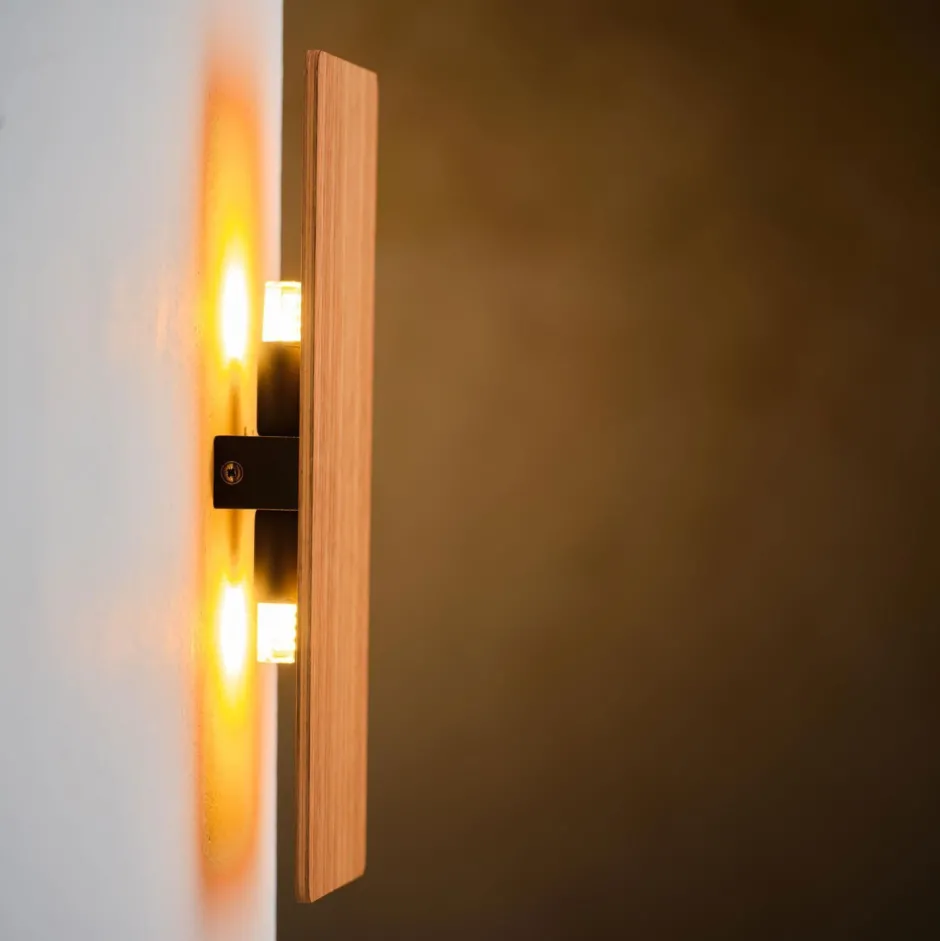 TK Lighting Wandlampe Holz eckig 35 cm flach Modern indirektes Licht< Wandleuchten|Flurlampen