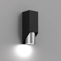 Wandleuchten|Flurlampen*Luminex Wandlampe in Schwarz Chrom GU10 stilvoll akzentuiert