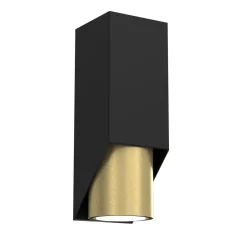 Wandleuchten|Flurlampen*Luminex Wandlampe in Schwarz Messing GU10 stilvoll akzentuiert