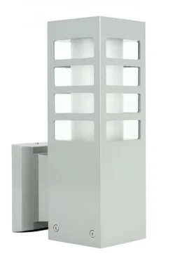 SU-MA Wandlampe in Silber H:25cm klein eckig E27< Außenwandleuchten|Moderne Außenleuchten