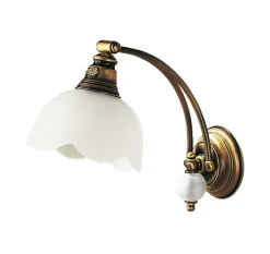 Wandleuchten|Küchenlampen*Jupiter Wandlampe in Weiß Messing Glas TOBSYN Wandleuchte