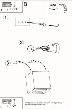 Sollux Wandlampe indirekt Up Down Schwarz Keramik eckig klein< Wandleuchten|Flurlampen