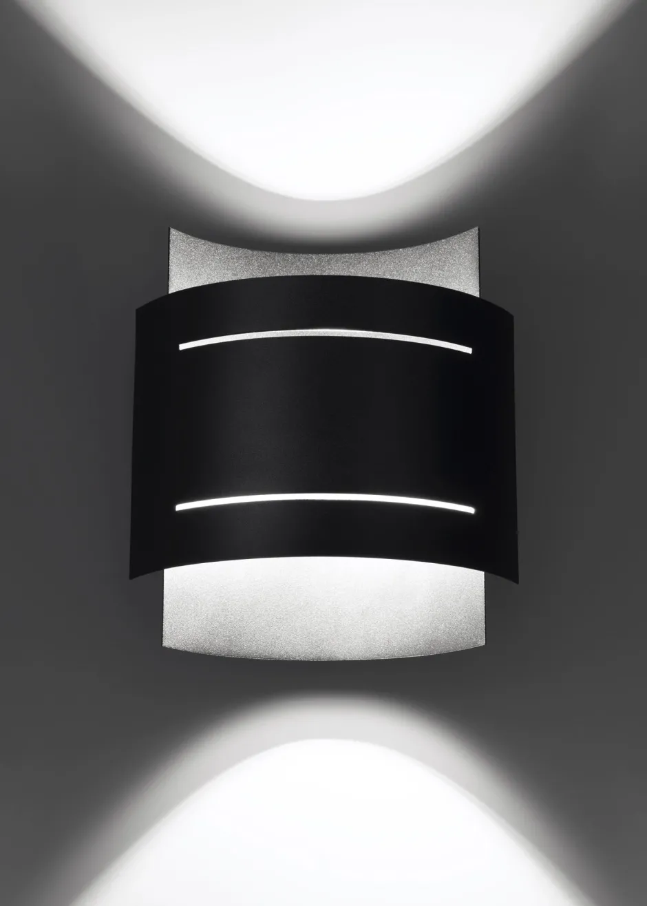 Sollux Wandlampe innen Schwarz Metall Up Down indirektes Licht< Wandleuchten|Flurlampen