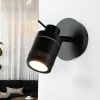 Wohnzimmerlampen|Metall Lampen*Searchlight Wandlampe IP44 GU10 Ø 10 cm Schwarz matt verstellbar