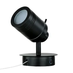 Wohnzimmerlampen|Metall Lampen*Searchlight Wandlampe IP44 GU10 Ø 10 cm Schwarz matt verstellbar